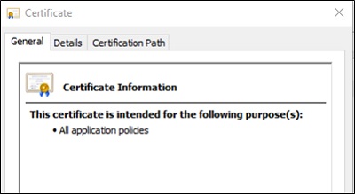 Certificate - view the details
