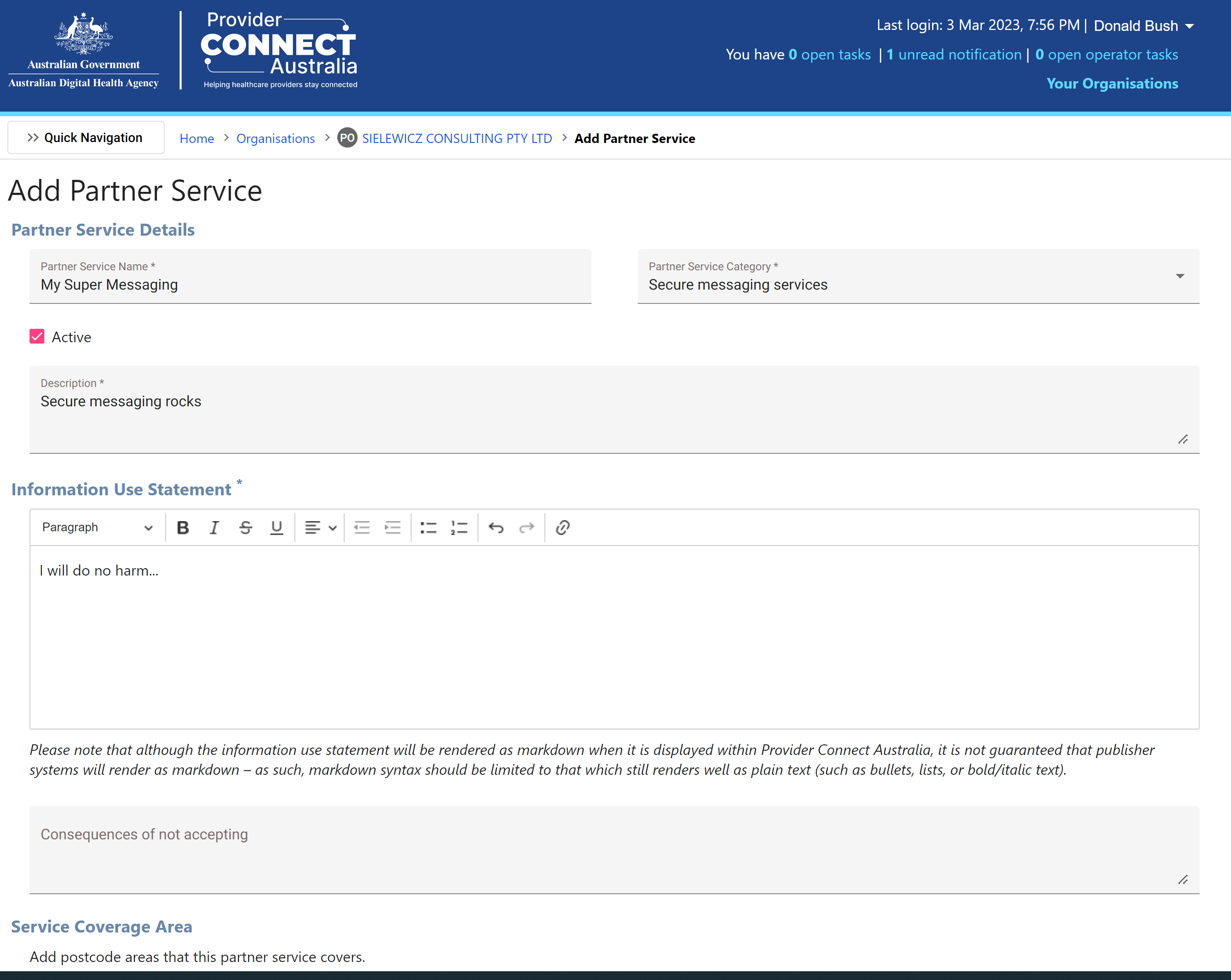 add partner service screenshot