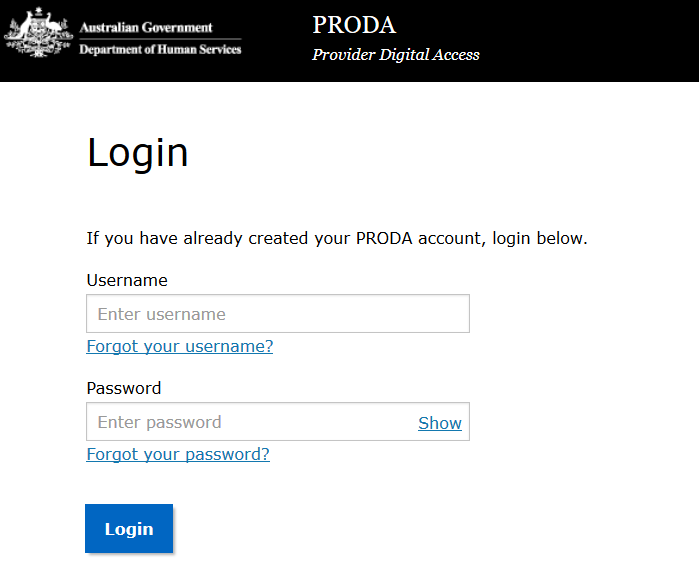 proda-login-screenshot
