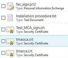 Setup NASH CA certificates screenshot