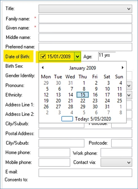 ihi date-of-birth screenshot