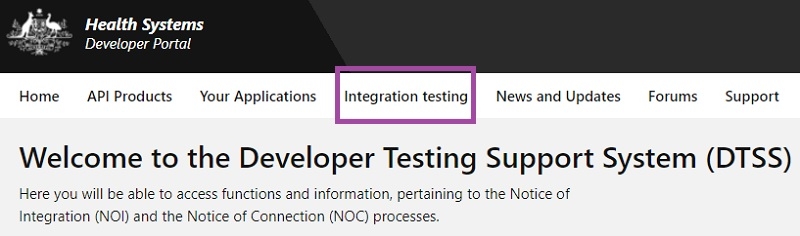 dtss-hi-integration-testing-link