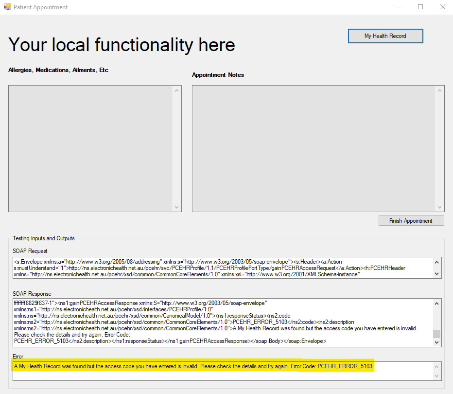 My Health Record Landing Grant Access Invalid Code