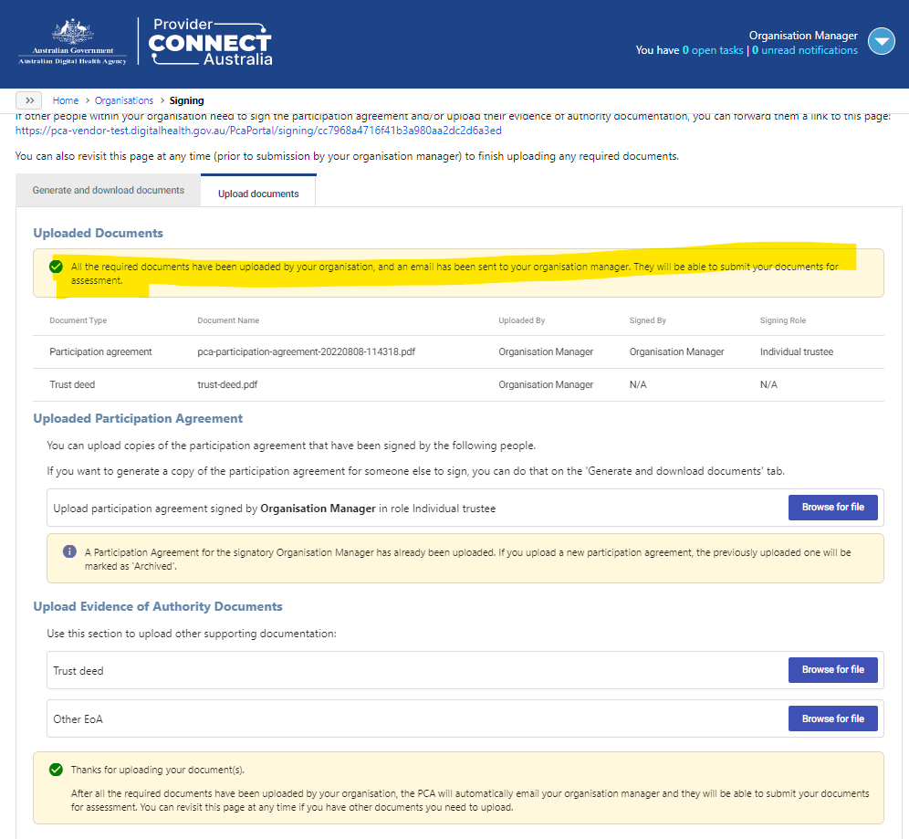 publisher sign upload participation documents screenshot 1